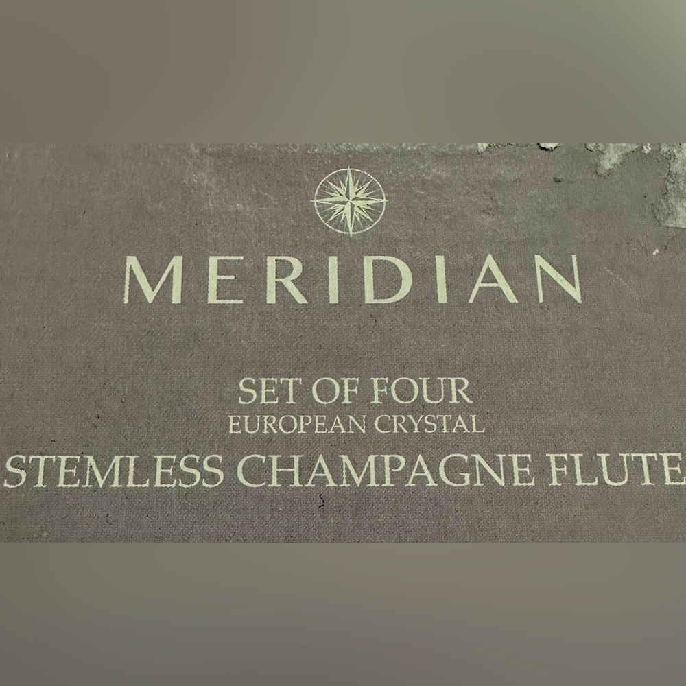 Set of 8 Meridian Stemless Champagne Flutes. European Crystal